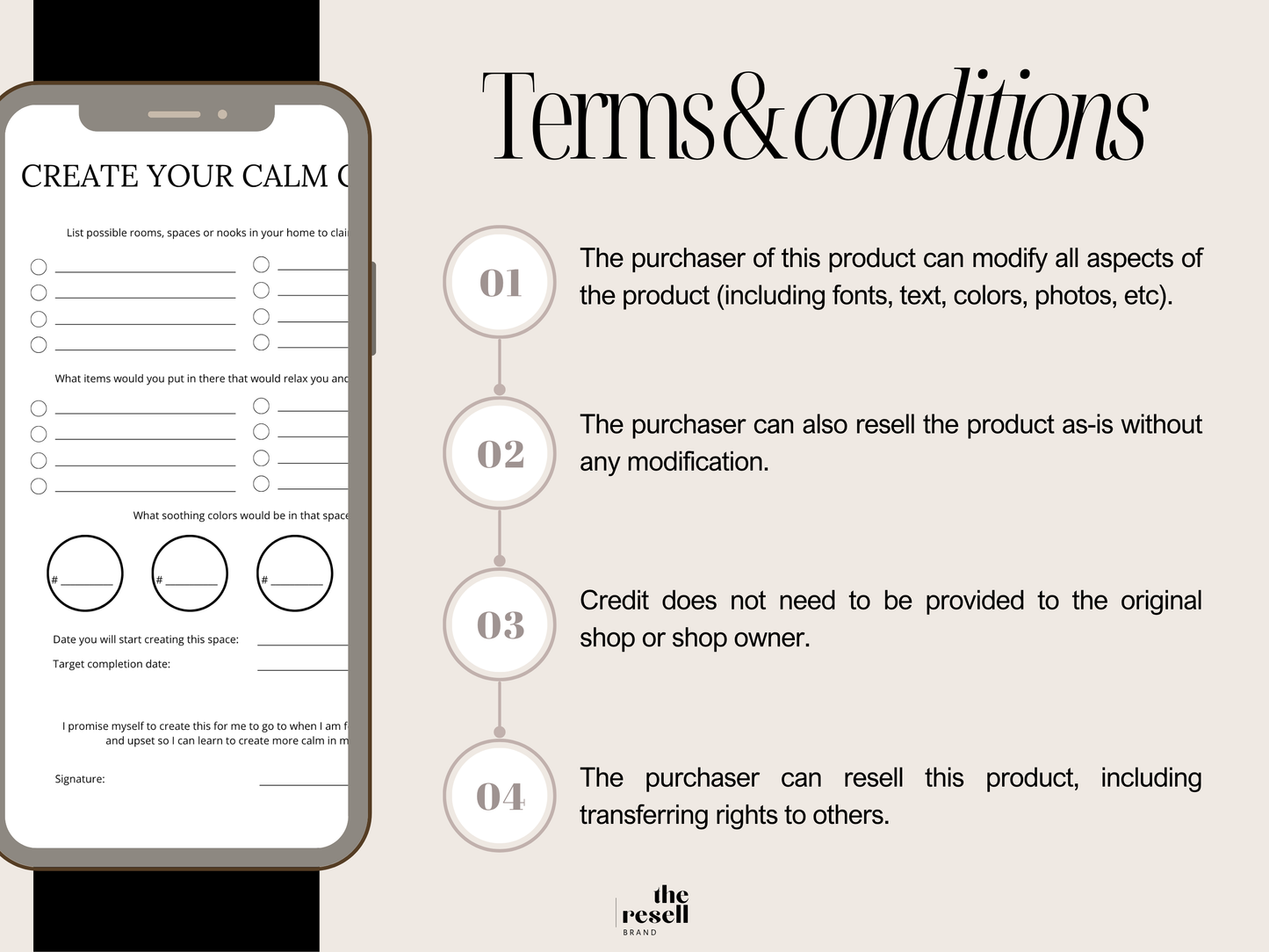 Calming Your Mind Journal Canva Template | 20 Pages Editable | Anxiety Relief Workbook PLR + MRR | Digital Mindfulness Journal