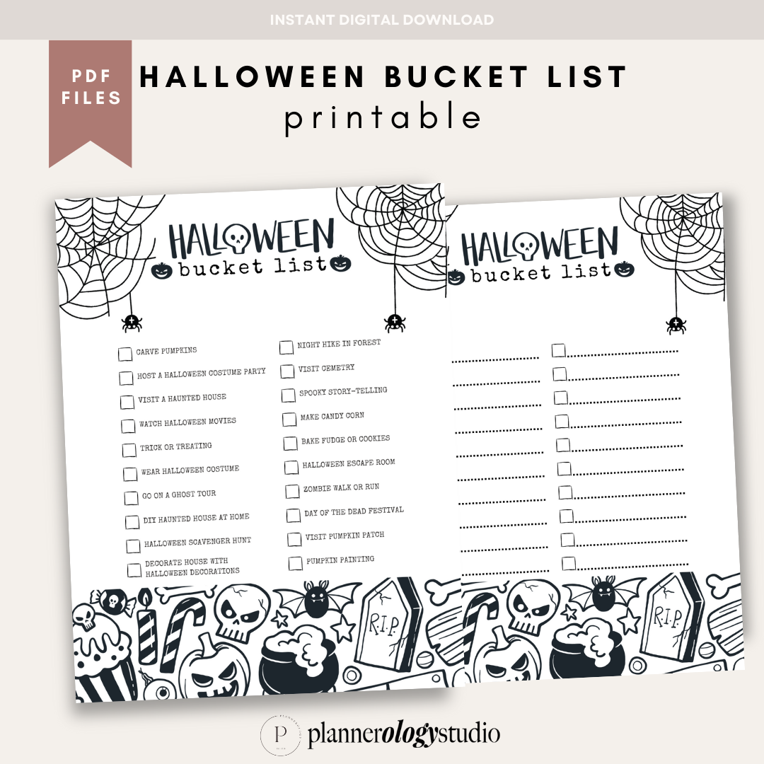 Halloween Bucket List Coloring Page Printable Checklist | Halloween Bu – Plannerologystudio halloween-bucket-list-coloring-page-printable-checklist-halloween-bu-plannerologystudio