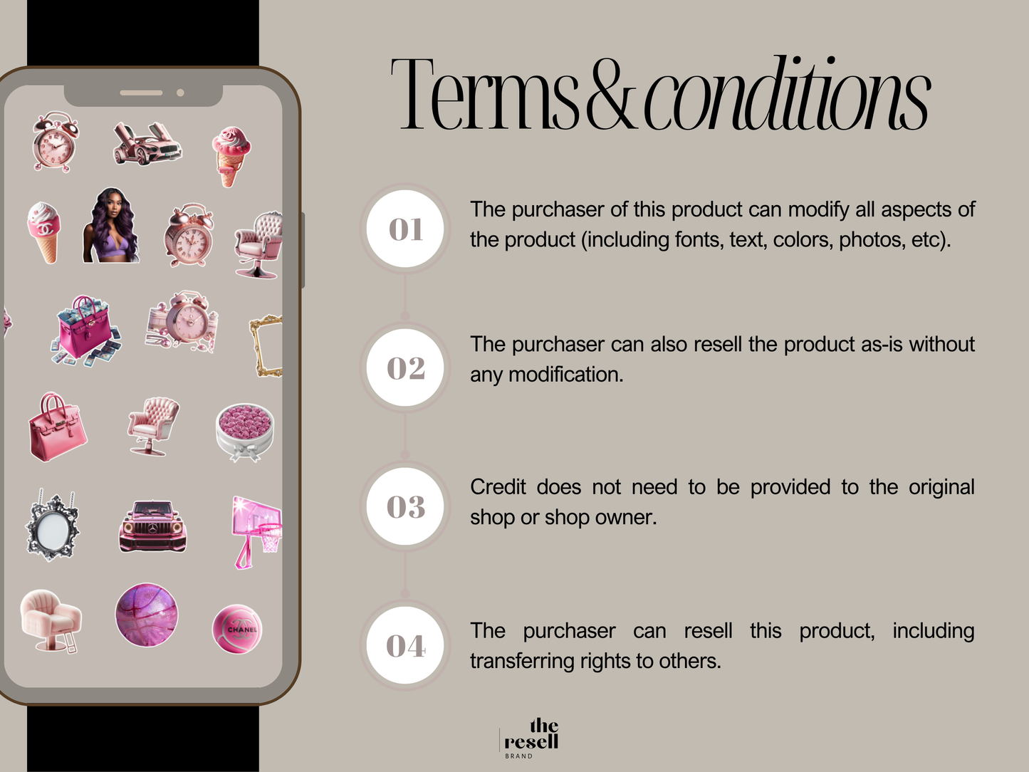 400+ Boss Babe Carousel Digital Stickers Canva Templates | Glam Rich Boss Babe Social Media PNGs | PLR MRR for Instagram Carousels & TikTok