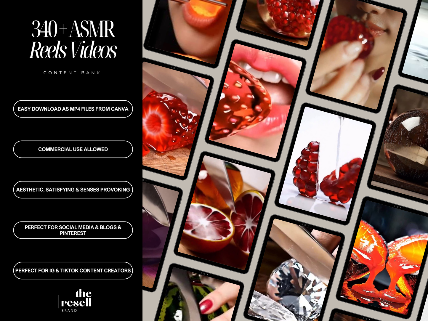 340+ Aesthetic ASMR Video Bundle | MP4 Files Canva Template | Commercial Use | Slicing Viral Faceless Video Content | PLR & Commercial Use