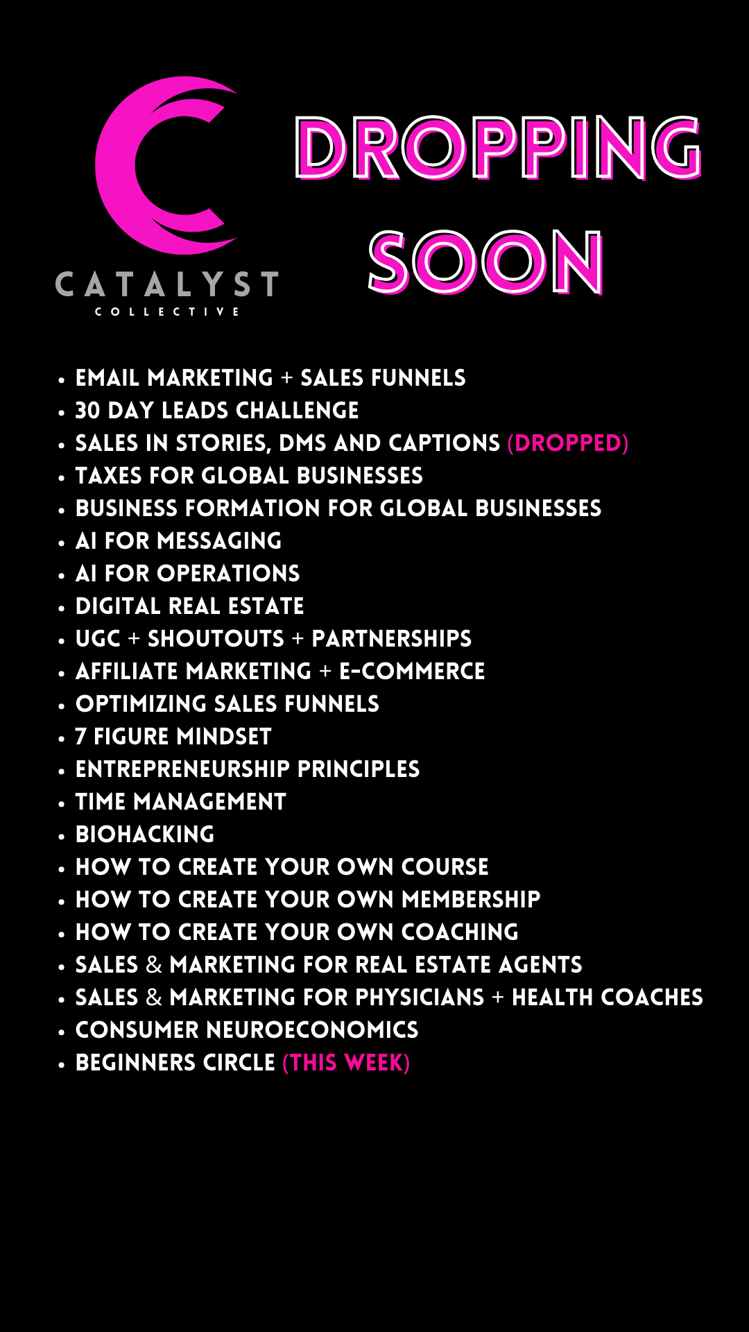 Free eBook: The Catalyst Collective Sneak Peek Freebie | Instagram Growth Digital Marketing Course