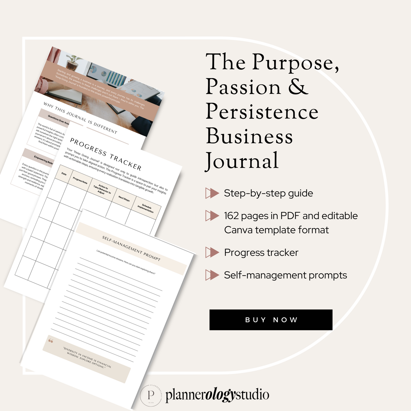 The Purpose, Passion & Persistence Business Printable Journal.