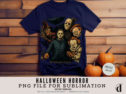 Halloween Horror PNG | Spooky Sublimation Design | Digital Download for T-Shirts, Hoodies & Apparel | Commercial Use