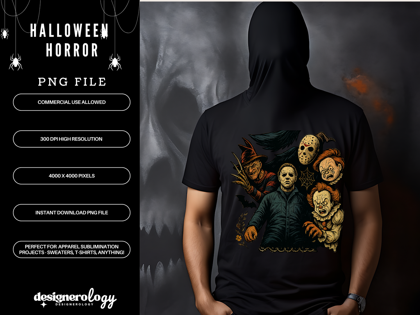 Halloween Horror PNG | Spooky Sublimation Design | Digital Download for T-Shirts, Hoodies & Apparel | Commercial Use