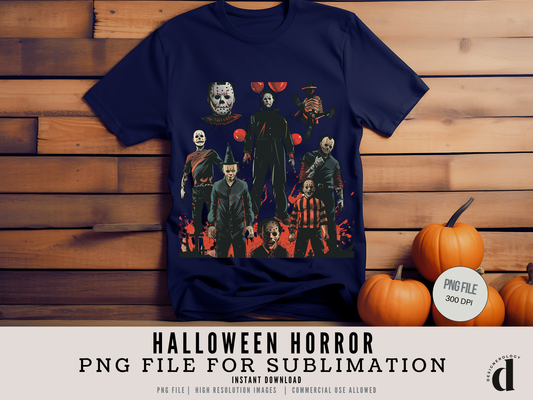 Halloween Horror PNG | Spooky Sublimation Design | Digital Download for T-Shirts, Hoodies & Apparel | Commercial Use