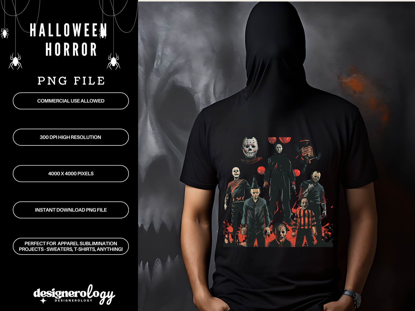 Halloween Horror PNG | Spooky Sublimation Design | Digital Download for T-Shirts, Hoodies & Apparel | Commercial Use
