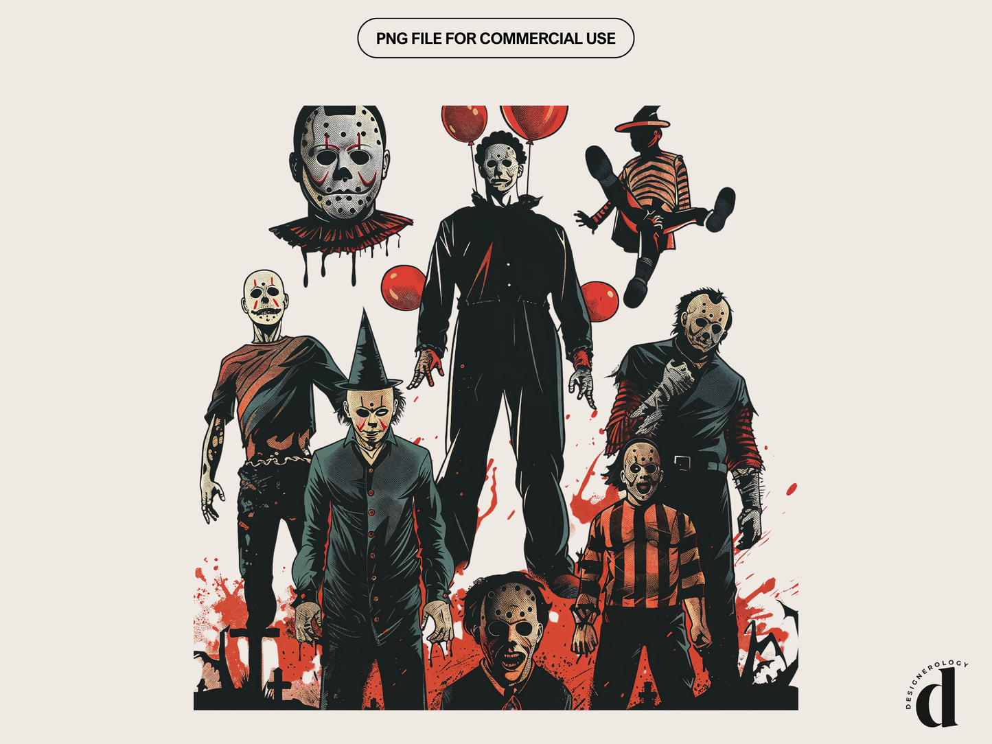 Halloween Horror PNG | Spooky Sublimation Design | Digital Download for T-Shirts, Hoodies & Apparel | Commercial Use