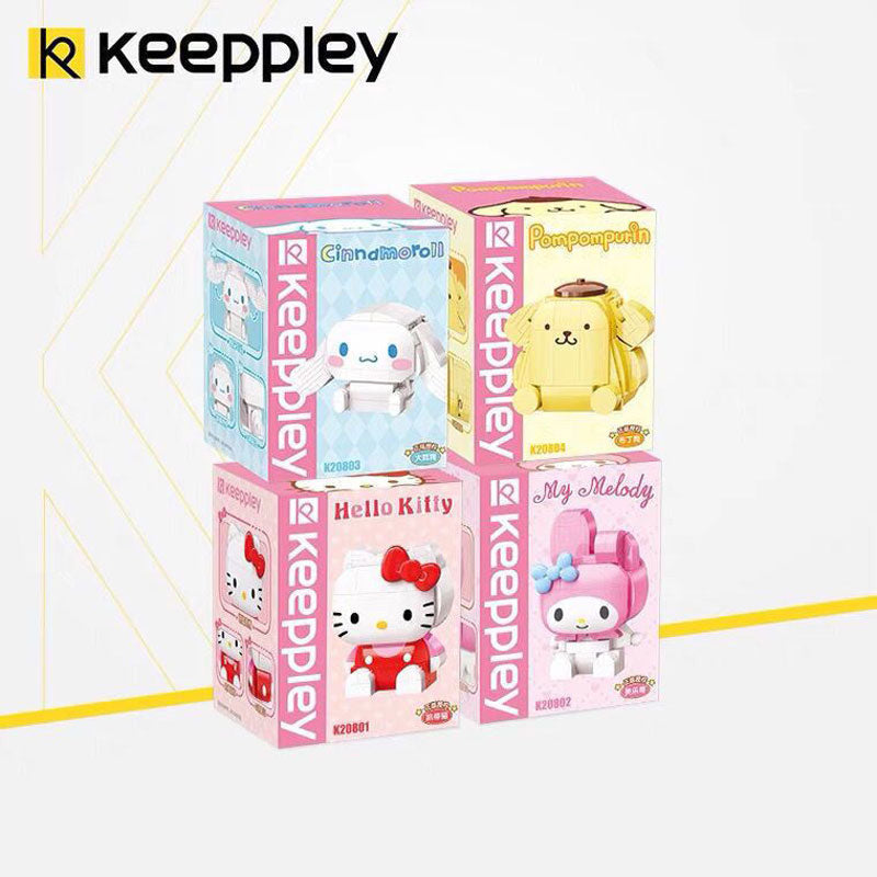 Hello Kitty Building Melody Cinnamoroll Pom Pom Purin Block Block Girl Cat Jade Tiny Children's Educational Toys Gifts