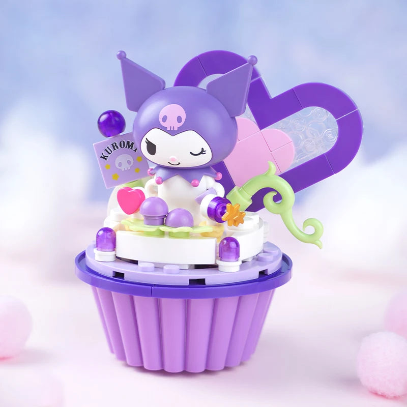Sanrio Ice cream Cake shape Building Blocks Hello Kitty Cinnamoroll Pompompurin Kuromi Girl Small Children Educational Toy Gifts