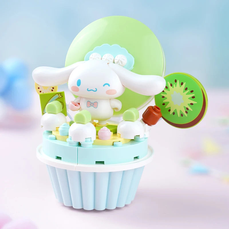 Sanrio Ice cream Cake shape Building Blocks Hello Kitty Cinnamoroll Pompompurin Kuromi Girl Small Children Educational Toy Gifts