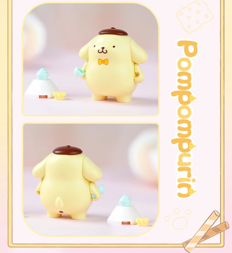 Sanrio Ice cream Cake shape Building Blocks Hello Kitty Cinnamoroll Pompompurin Kuromi Girl Small Children Educational Toy Gifts