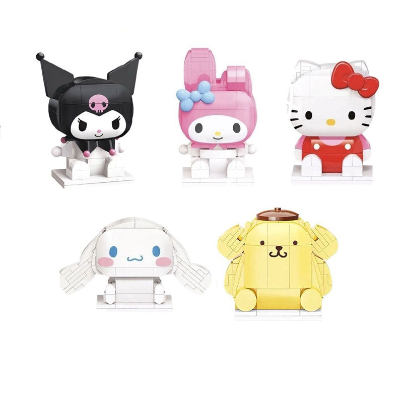 Hello Kitty Building Melody Cinnamoroll Pom Pom Purin Block Block Girl Cat Jade Tiny Children's Educational Toys Gifts
