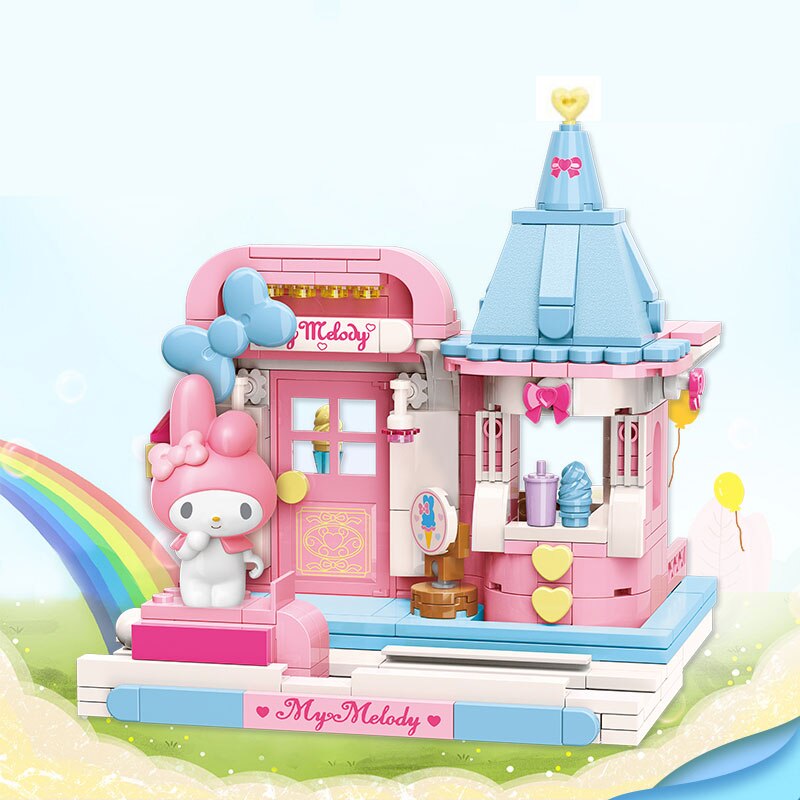 Hello Kitty Building Melody Cinnamoroll Pom Pom Purin Block Block Girl Cat Jade Tiny Children's Educational Toys Gifts