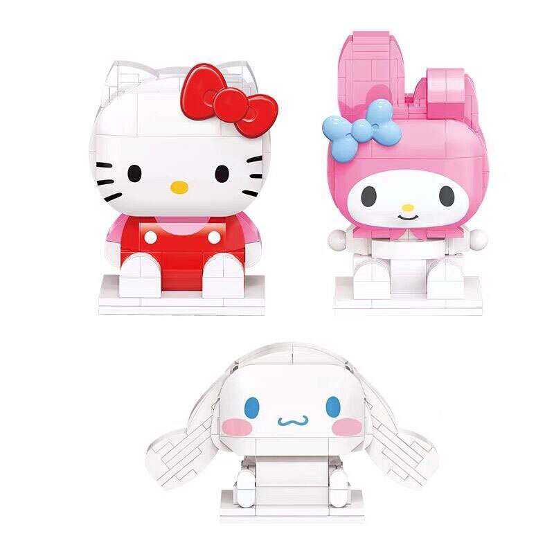 Hello Kitty Building Melody Cinnamoroll Pom Pom Purin Block Block Girl Cat Jade Tiny Children's Educational Toys Gifts