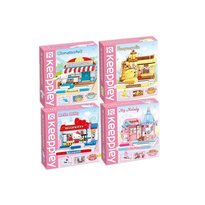 Hello Kitty Building Melody Cinnamoroll Pom Pom Purin Block Block Girl Cat Jade Tiny Children's Educational Toys Gifts