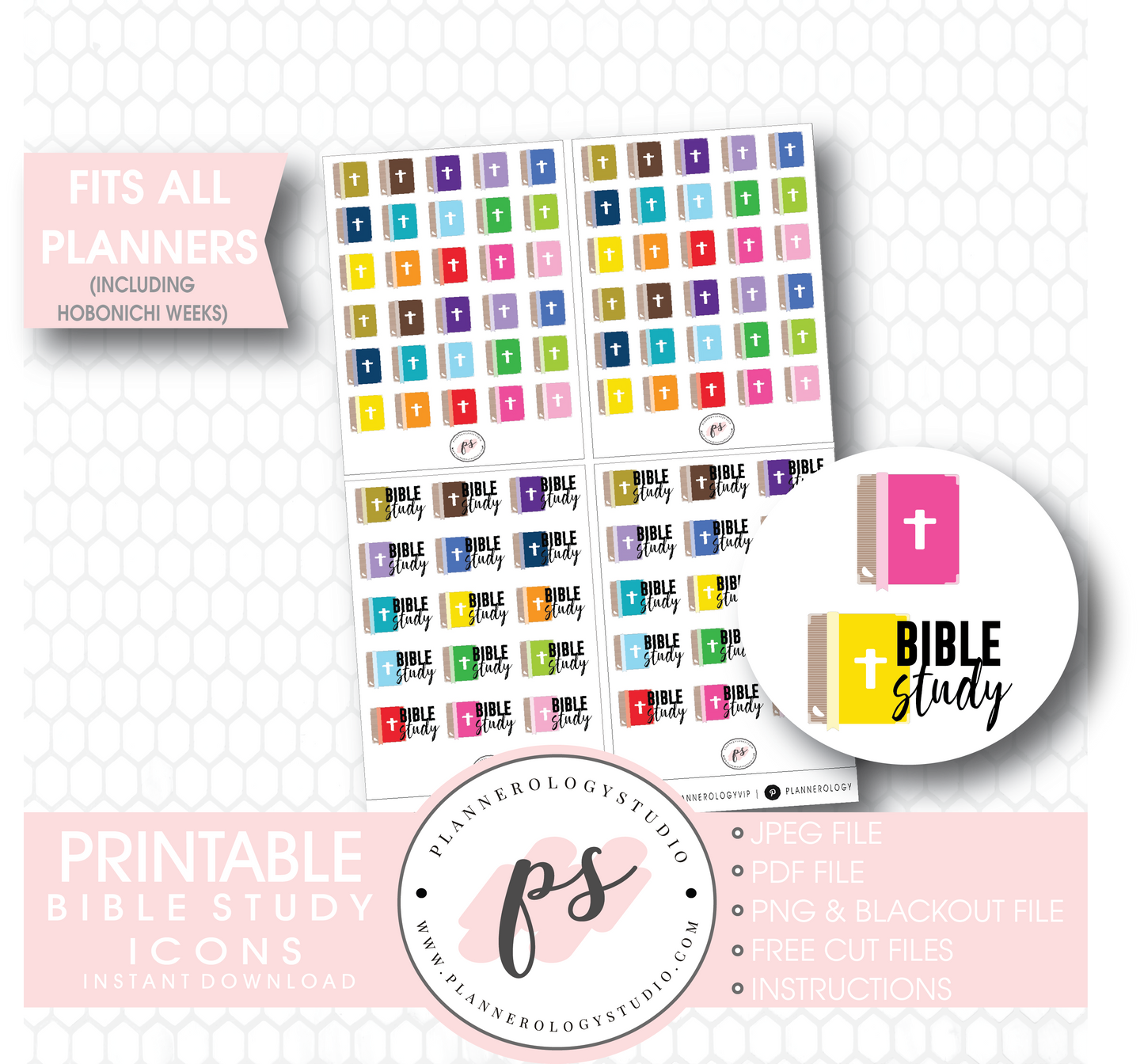 Bible & Bible Study Icons Digital Printable Planner Stickers Digital Printable Planner Stickers - Plannerologystudio