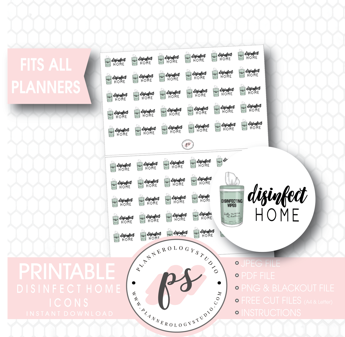 Disinfect Home Icons Digital Printable Planner Stickers - Plannerologystudio