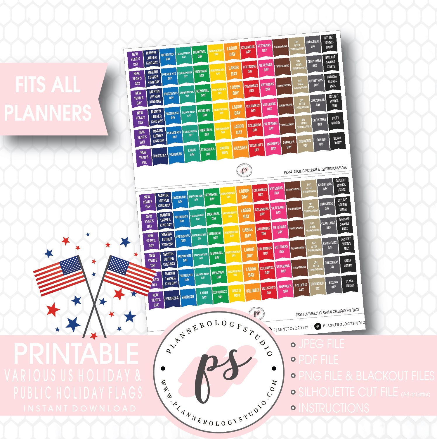 US American Public Holidays & Celebrations Rainbow Flags Digital Print – Plannerologystudio us-american-public-holidays-celebrations-rainbow-flags-digital-print-plannerologystudio