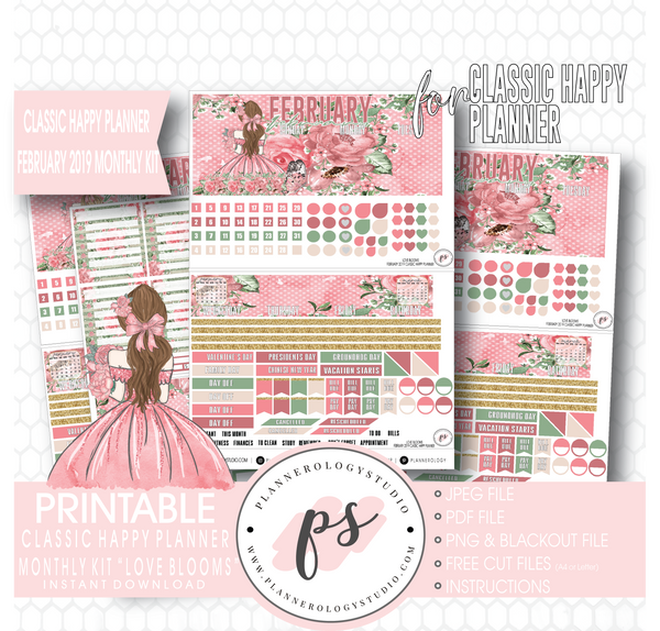Love Blooms Valentine's Day February 2019 Monthly View Kit Digital Pri