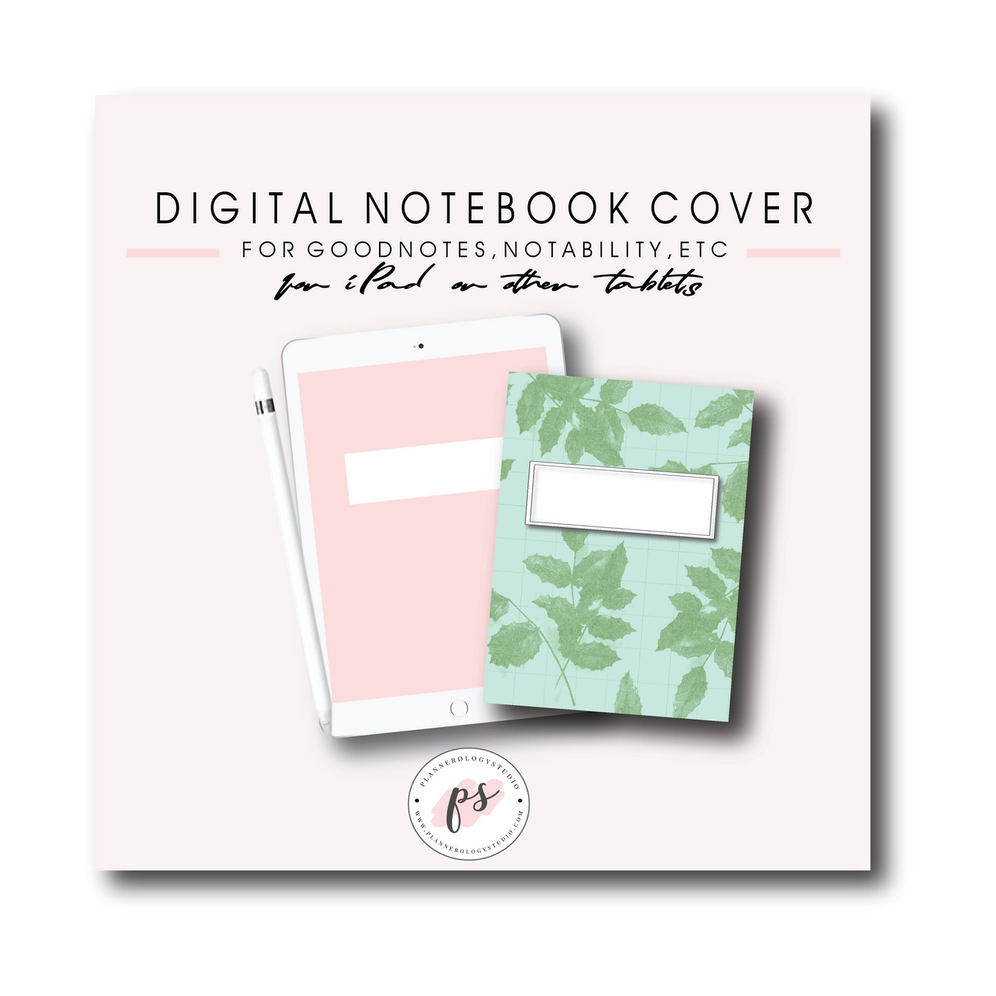 Digital Planner Notebook Cover for iPad/Tablet and GoodNotes/Notabilty/etc (Freebie) - Plannerologystudio
