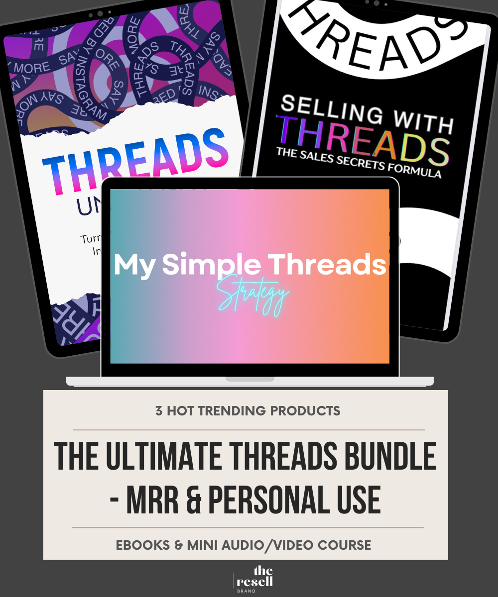 The Ultimate Threads Bundle | 3 Hot Trending IG Threads eBooks & Video Course | MRR & Personal Use |