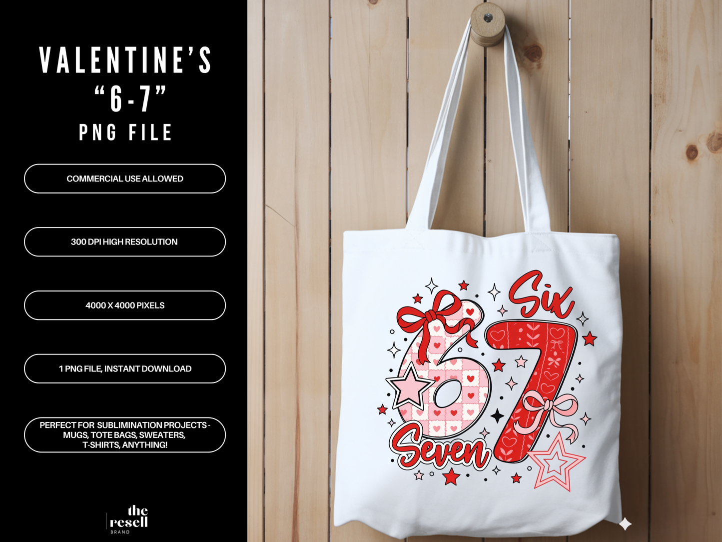 Valentine's Day "6-7" "Six-Seven" 300 DPI PNG Clipart | Birthday Number T-shirt Sweater Sublimation Design | POD & Commercial Use