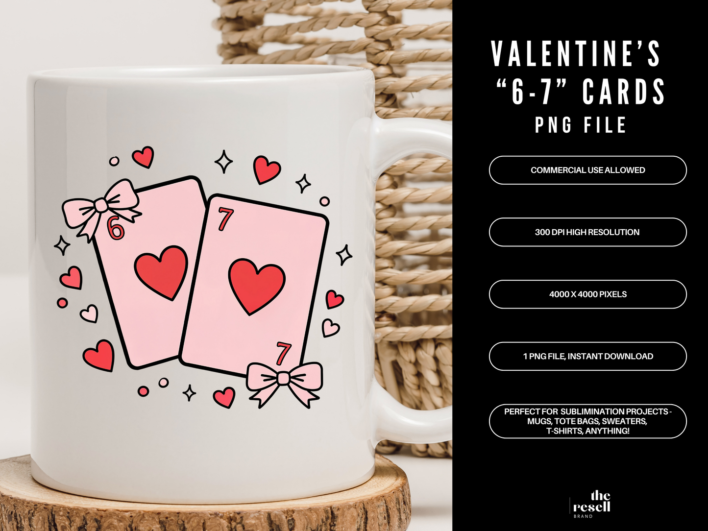 Valentine "6-7" "Six Seven" Cards PNG | Cute Valentine Numbers Sublimation Design | Love Cards Shirt Art | POD & Commercial Use
