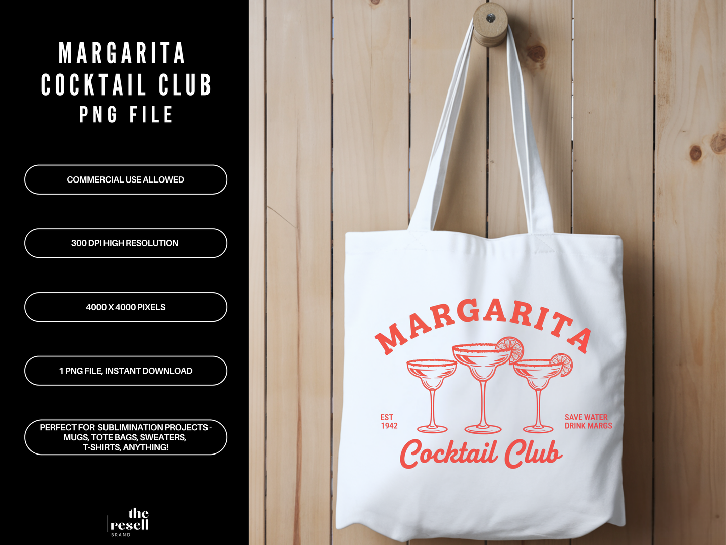 Margarita Cocktail Club 300 DPI PNG | Retro Vintage Margarita Shirt Design | Cocktail Bar Sublimation Art | POD Commercial Use