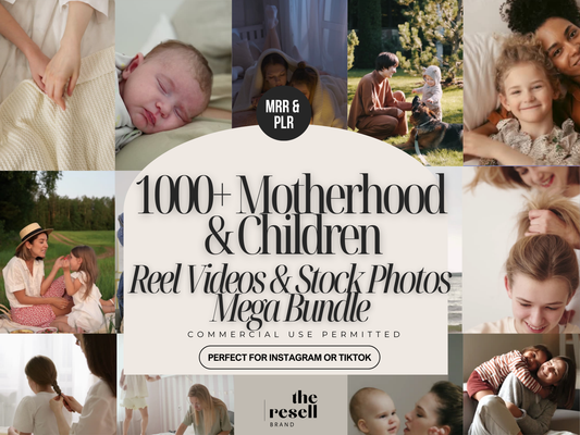 1000+ Motherhood & Children Reels Videos + Stock Photo Bundle Content Bank | Canva + Google Drive | PLR + MRR | Aesthetic Family Content | Commercial Use