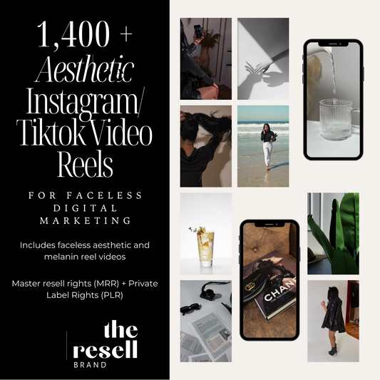 1400+ Instagram/Tiktok Reel Videos Content Bank | Aesthetic, Faceless and Melanin Videos | MRR & PLR