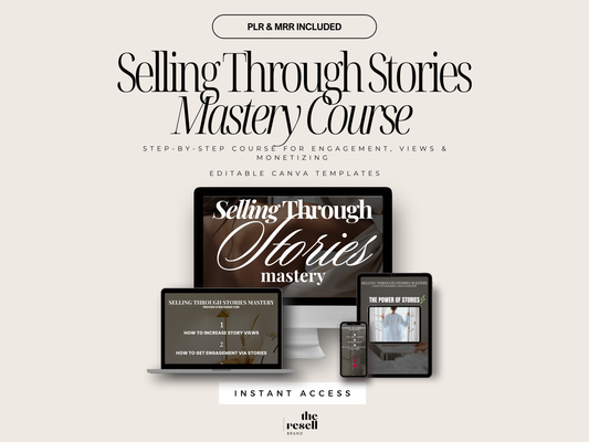 Selling Through Stories Mastery | Video Audio Course | Viral IG 101 Mini Digital Marketing Course PLR & MRR