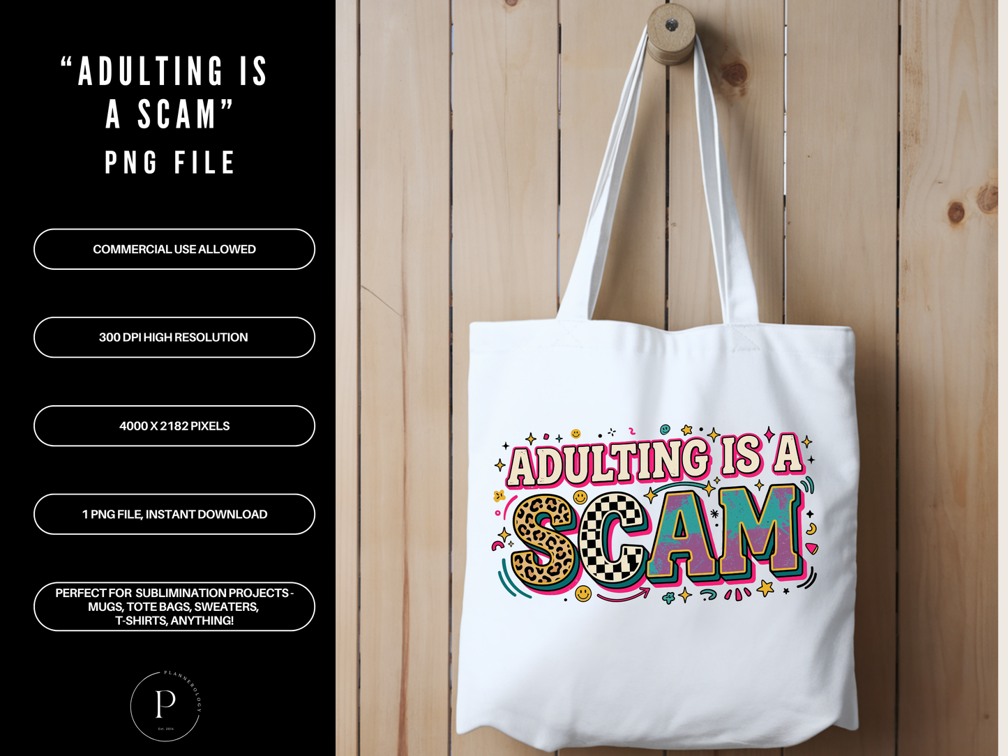 Adulting Is A Scam PNG Clipart | Funny Retro Quote Design | Y2K Aesthetic Graphic for Shirts & Sublimation Sublimation PNG | POD Commercial Use