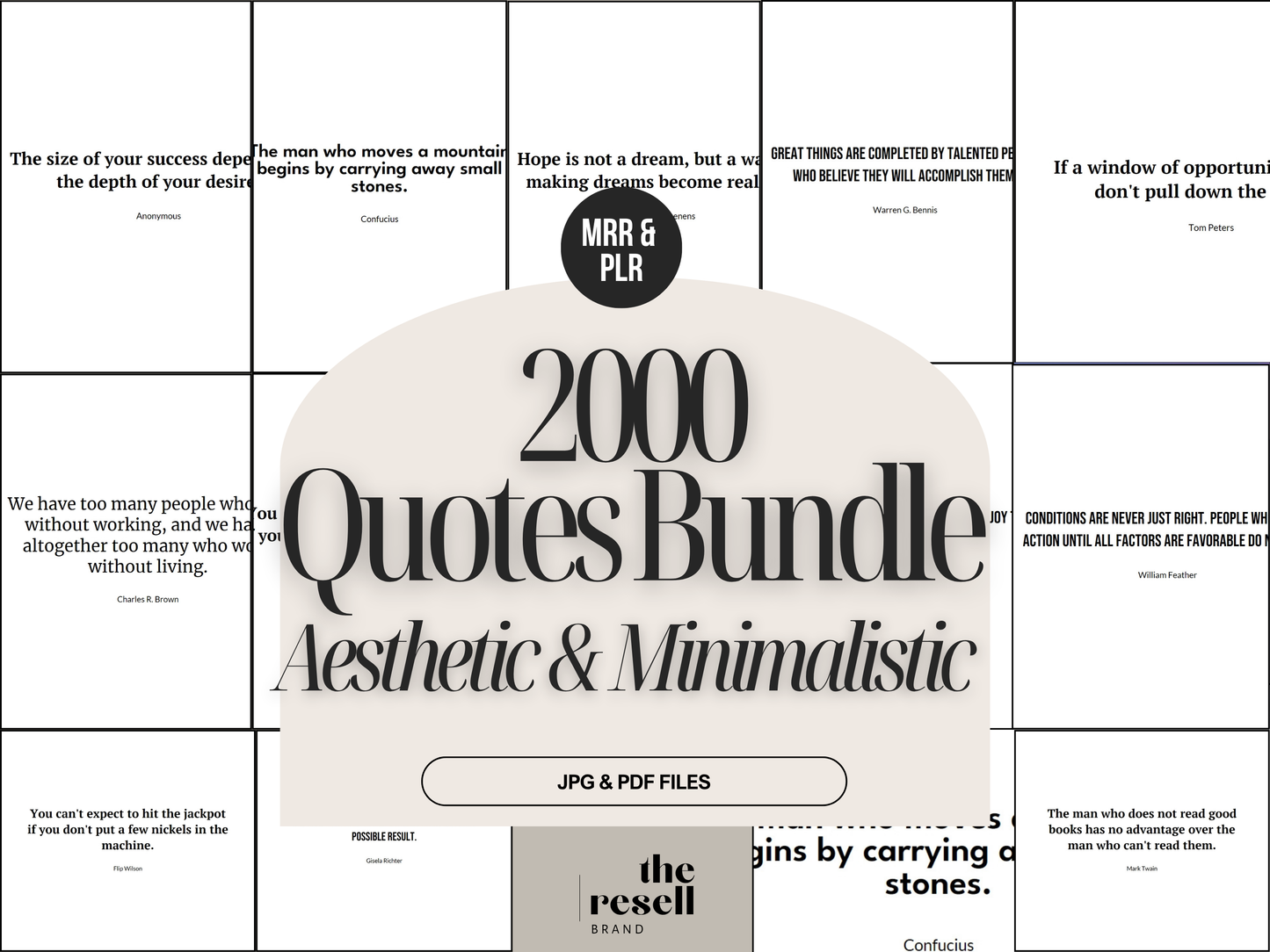 2000 Quotes Bundle | Great for Printable Wall Art, Print on Demand Products, Social Media, Quote Pages| JPG PDF | PLR Master Resell Rights