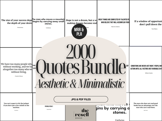 2000 Quotes Bundle | Great for Printable Wall Art, Print on Demand Products, Social Media, Quote Pages| JPG PDF | PLR Master Resell Rights