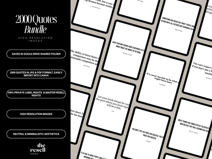 2000 Quotes Bundle | Great for Printable Wall Art, Print on Demand Products, Social Media, Quote Pages| JPG PDF | PLR Master Resell Rights