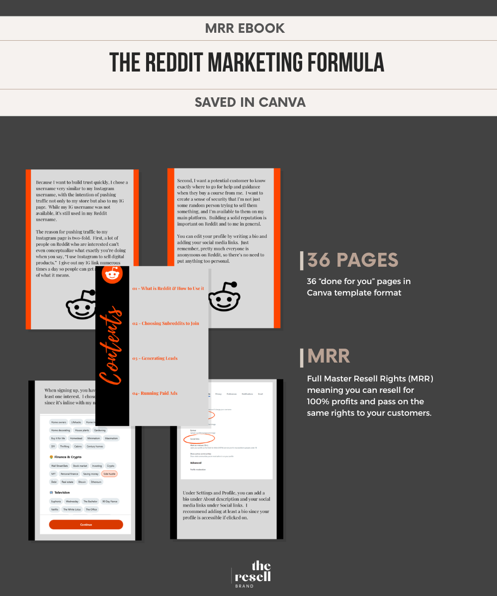 The Reddit Marketing Formula eBook | MRR | Digital Marketing & Make Money Online with Reddit