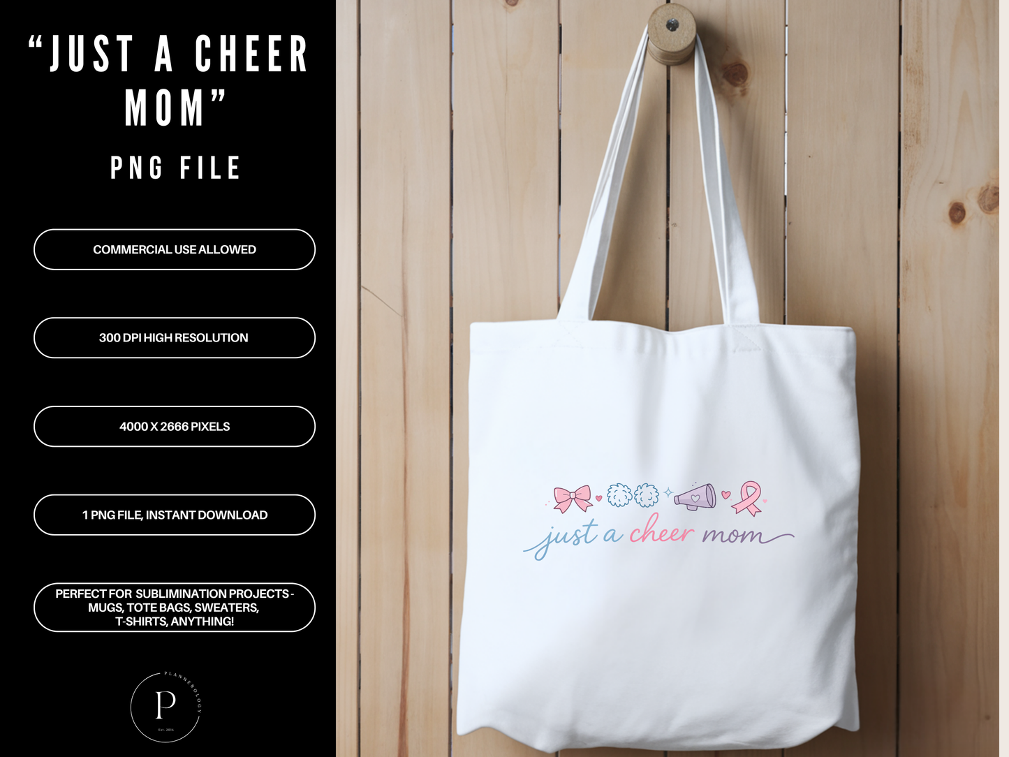 Just a Cheer Mom PNG – Cheerleading Mom Shirt Design, Sports Mom Graphic, Cute Cheer Mom Sublimation Download | POD Commercial Use