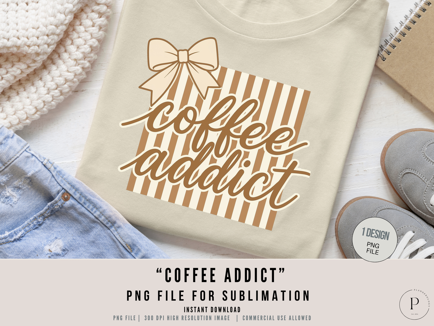 Coquette Coffee Addict PNG – Cute Bow Coffee Design, Girly Aesthetic Shirt Graphic, Cozy Cafe Sublimation File Download, POD Commercial Use