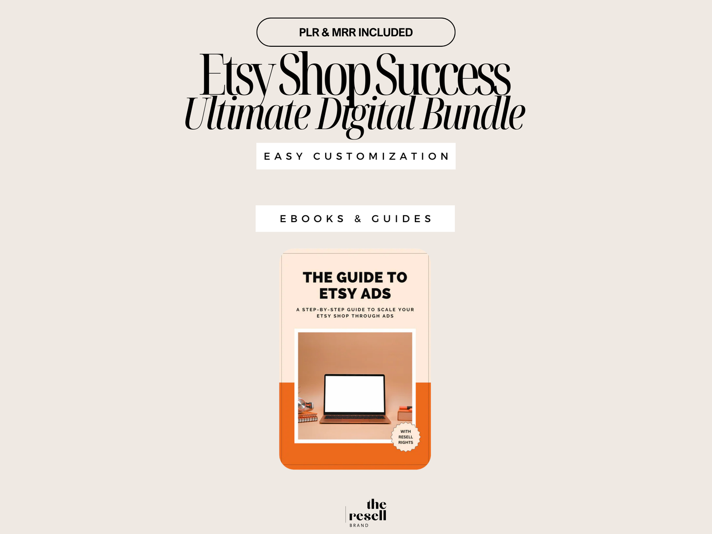Etsy Digital Shop Starter Bundle | 10 PLR & MRR Digital Products – Banners, Mockups, eBooks, Templates | Canva Editable