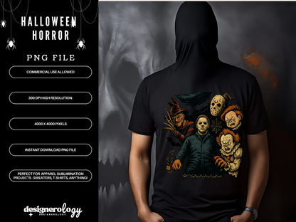 Halloween Horror PNG | Spooky Sublimation Design | Digital Download for T-Shirts, Hoodies & Apparel | Commercial Use