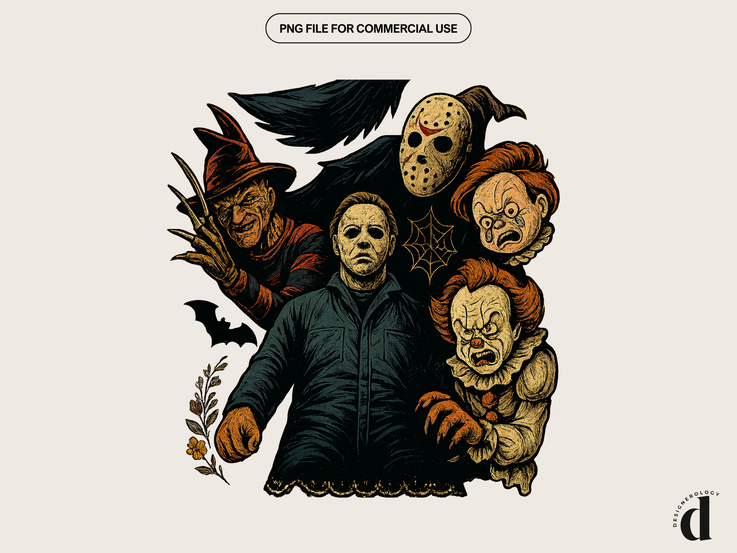 Halloween Horror PNG | Spooky Sublimation Design | Digital Download for T-Shirts, Hoodies & Apparel | Commercial Use