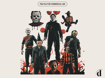 Halloween Horror PNG | Spooky Sublimation Design | Digital Download for T-Shirts, Hoodies & Apparel | Commercial Use