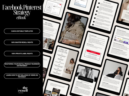 Pinterest Marketing eBook Canva Template | 54 Pages Editable | PLR + MRR | Pinterest Growth Strategy for Coaches & Sellers