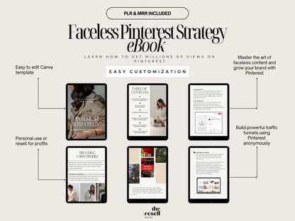 Pinterest Marketing eBook Canva Template | 54 Pages Editable | PLR + MRR | Pinterest Growth Strategy for Coaches & Sellers