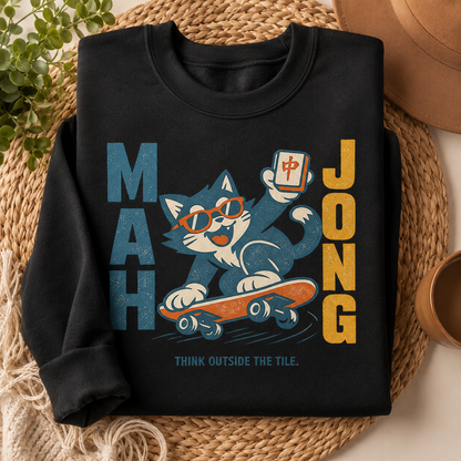 Mahjong Think Outside the Tile PNG Sublimation Design Download for Shirts and Tote Bags, POD Commercial Use