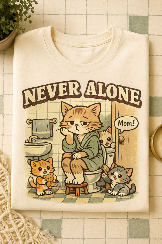 Never Alone cat mom PNG sublimation design