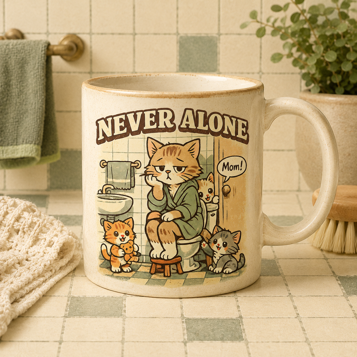 Vintage cat mom design for POD mug