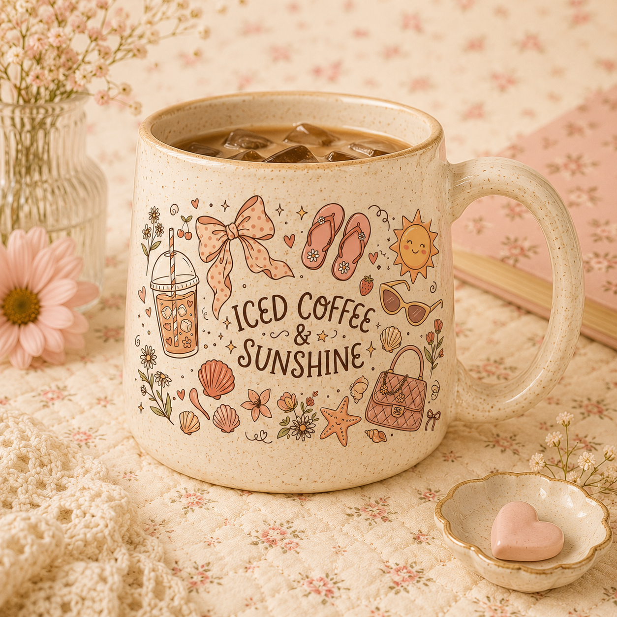 Trendy summer coffee lover PNG for POD mugs products