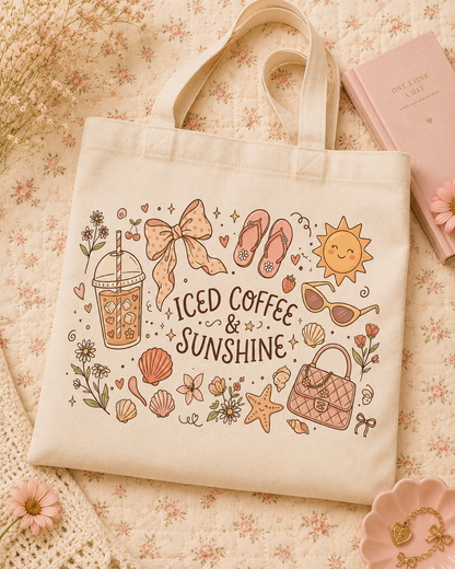 Coastal summer PNG design for tote bags and mugs