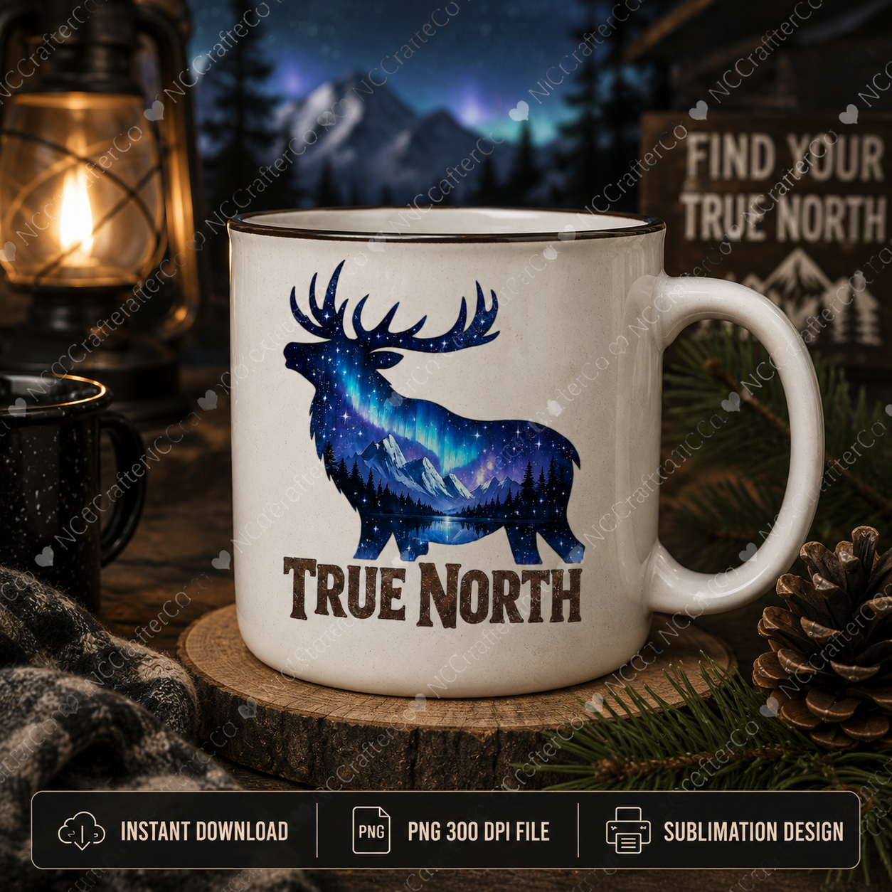 Camping wilderness PNG for mugs and mouse pads